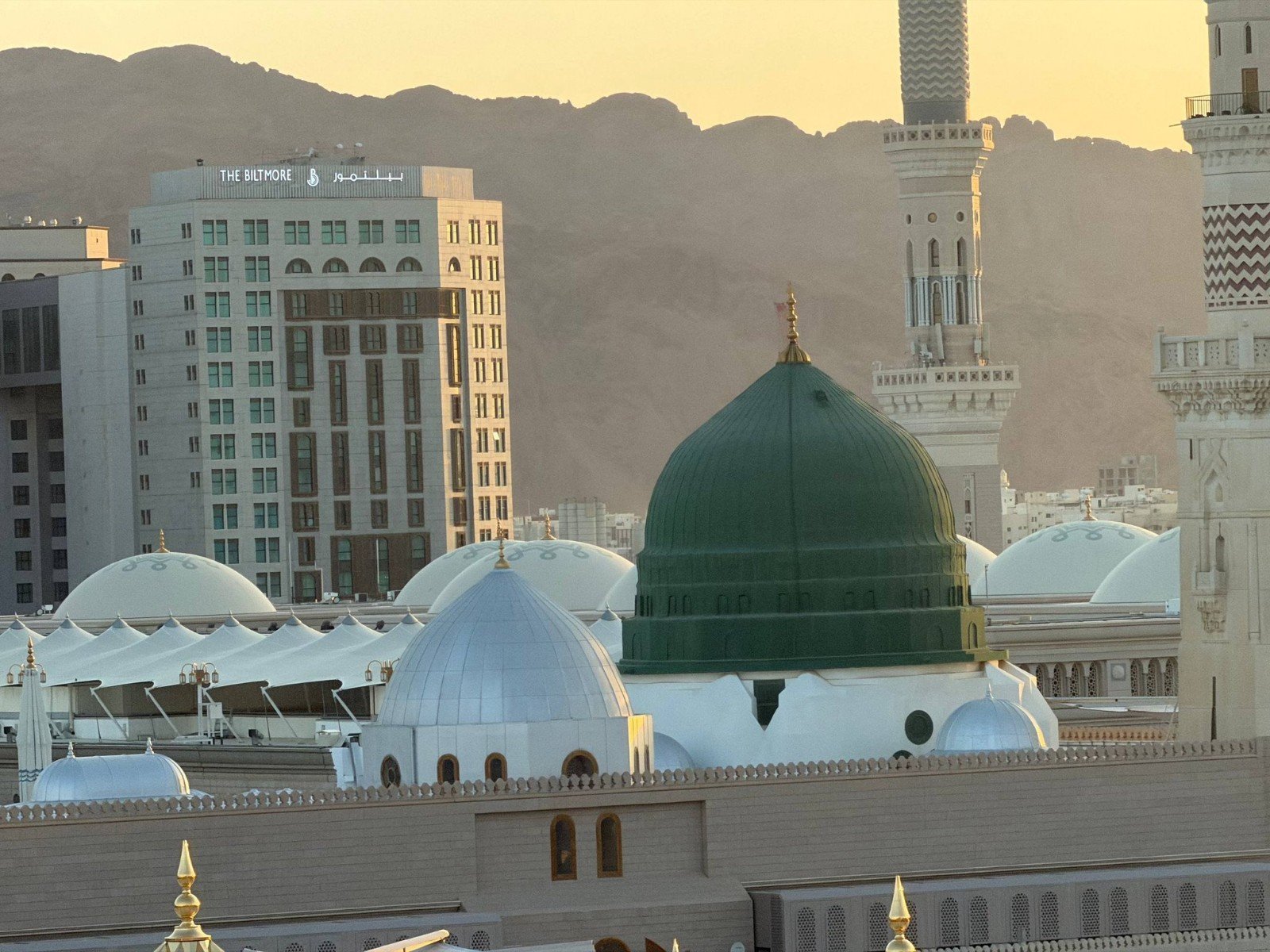 Al-Masjid an-Nabawi (The Prophet's Mosque), Medina, Saudi Arabia.
